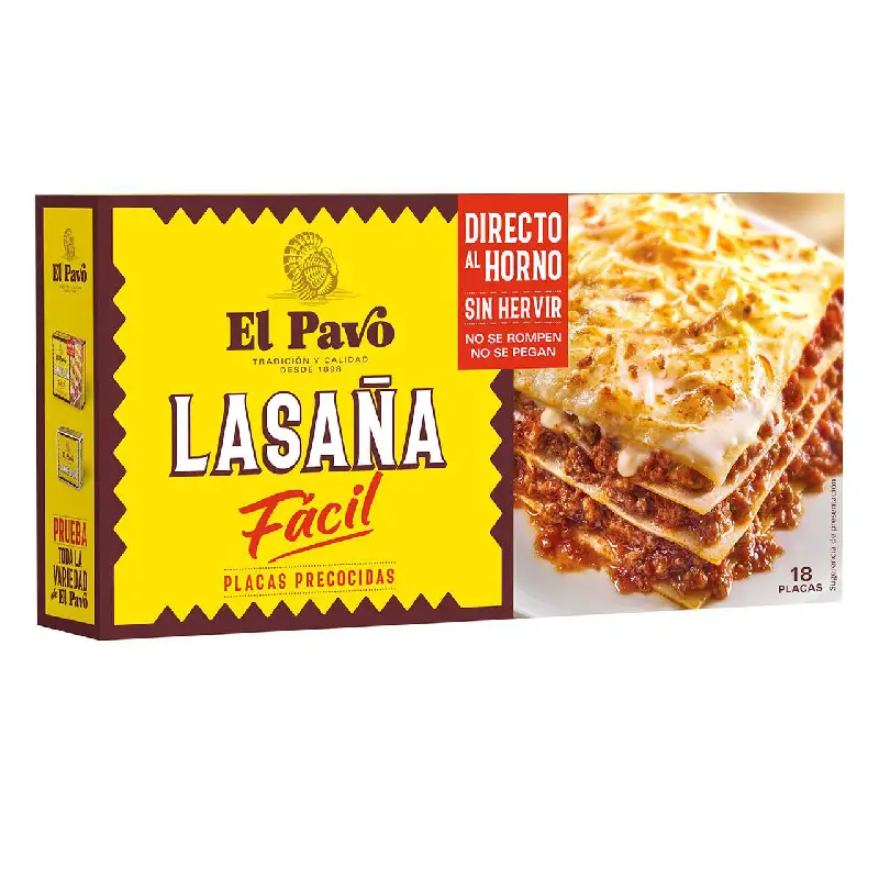 Lasagne Platten El Pavo 18 Stück El Pavo Lasagne Sheets – 18 Pieces, 200g Pack
