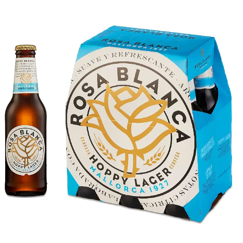 Rosa Blanca - Cerveza, pack de 6 botellas 25cl Rosa Blanca Lager Beer – 24 × 0.25 L Glass
