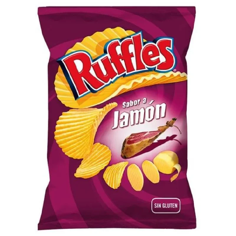 Ruffles sabor a jamón Ruffles Ham Flavored Gourmet Chips 150g