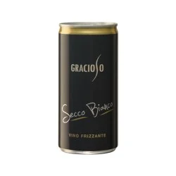 gracioso-secco-bianco-lata-02-lt-cj-24.jpg GRACIOSO SECCO BIANCO Italian Sparkling Wine 24 x 0.2L Cans