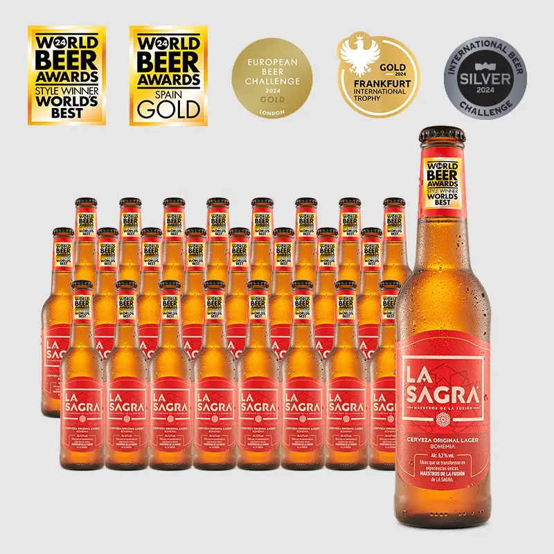 La Sagra 24 x 0.33l Einweg 5,2% Lagerbier La Sagra Original Lager – 24 x 0.33L Spanish Premium Beer