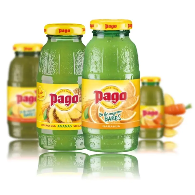 Pago Säfte variation 24 stck. Pago Premium Fruit Juices 24 x 0.2L Glass Bottles - Multi-Pack